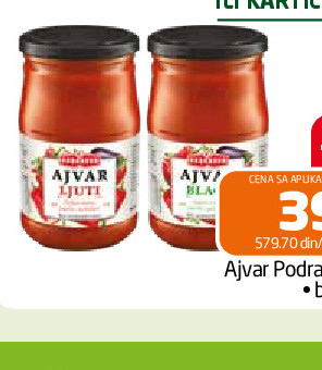 Ajvar Podravka 690g • blagi • ljuti