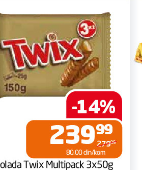 Čokolada Twix Multipack