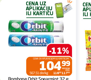 Bombone Orbit Spearmint 32 g