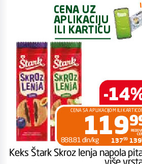 Keks Štark Skroz lenja napola pita više vrsta