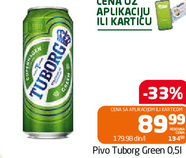 Pivo Tuborg Green 0,51
