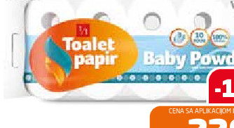 Toalet papir Baby puder 3sl 10/1