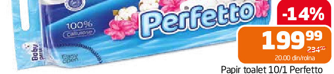 Papir toalet 10/1 Perfetto baby powder