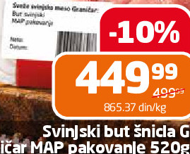 Svinjski but šnicla G raničar MAP pakovanje 520g