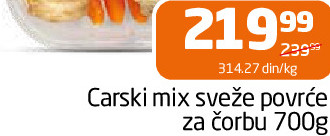 Carski mix sveže povrće za čorbu 700g