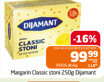 Margarin Classic stoni 250g Dijamant