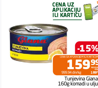 Tunjevina Giana 160g komadi u ulju