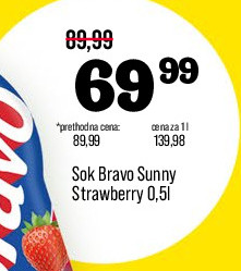 Sok Bravo Sunny Strawberry 0,5l