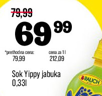 Sok Yippy jabuka 0,33l
