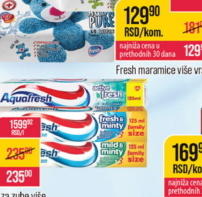 Aquafresh pasta za zube više vrsta 125ml