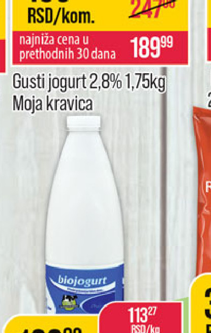 Gusti jogurt 2.8% 1.75kg