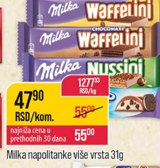Milka Waferini Nussini više vrsta 31g
