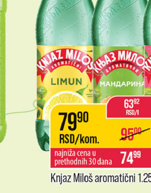 Knjaz Milos aromatični 1.25L, više vrsta