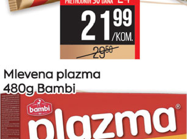 Mlevena plazma 480g Bambi