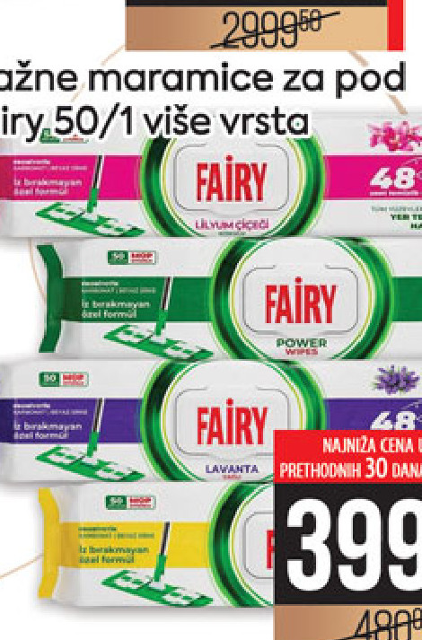 Vlažne maramice za pod Fairy 50/1 više vrsta