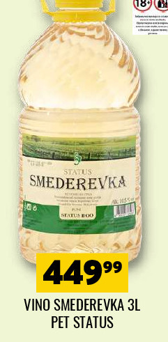 VINO SMEDEREVKA 3L PET STATUS