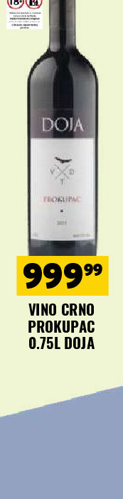 VINO CRNO PROKUPAC 0.75L DOJA