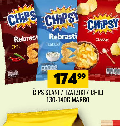 ČIPS SLANI / TZATZIKI / CHILI 130-140G MARBO
