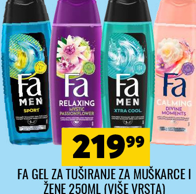 FA GEL ZA TUŠIRANJE ZA MUŠKARCE I ŽENE 250ML (VIŠE VRSTA)