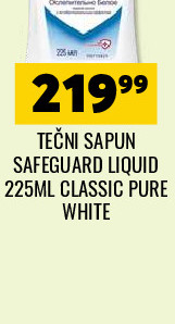 TEČNI SAPUN SAFEGUARD LIQUID 225ML CLASSIC PURE WHITE