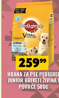 PEDIGREE JUNIOR BRIKETI ŽIVINA 500G