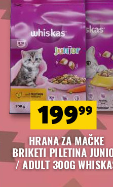 WHISKAŠ ZA MAČKE BRIKETI JUNIOR / ADULT 300G WHISKAŠ