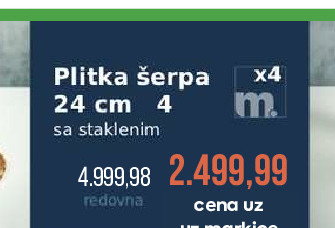 Plitka šerpa 24 cm 4 l sa staklenim poklopcem