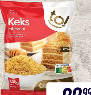 to! keks mleveni 500 g