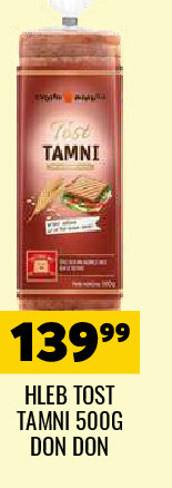 HLEB TOST TAMNI 500G DON DON