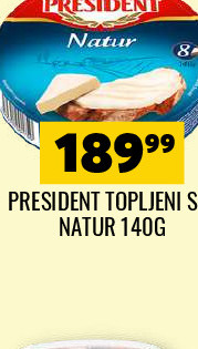 PRESIDENT TOPLENI SIR NATUR 140G