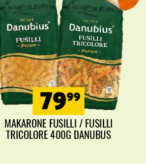 MAKARONE FUSILLI / FUSILLI TRICOLORE 400G DANUBIUS