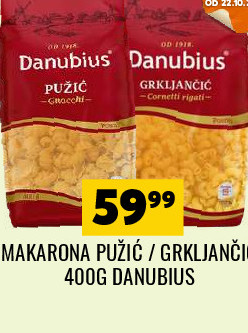 MAKARONA PUŽIĆ / GRLKANIČ 400G DANUBIUS