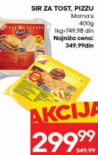 Sir za tost, pizzu