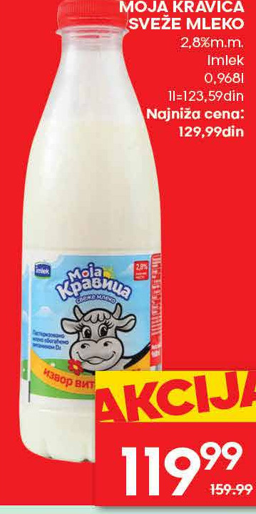 MOJA KRAVICA SVEŽE MLEKO 2,8% m.m.