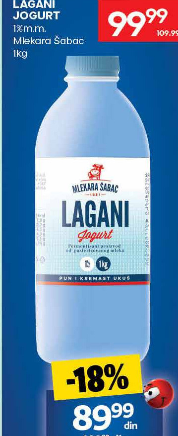 LAGANI JOGURT 1%m.m.