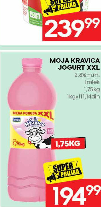 MOJA KRAVICA JOGURT XXL 2,8%m.m.