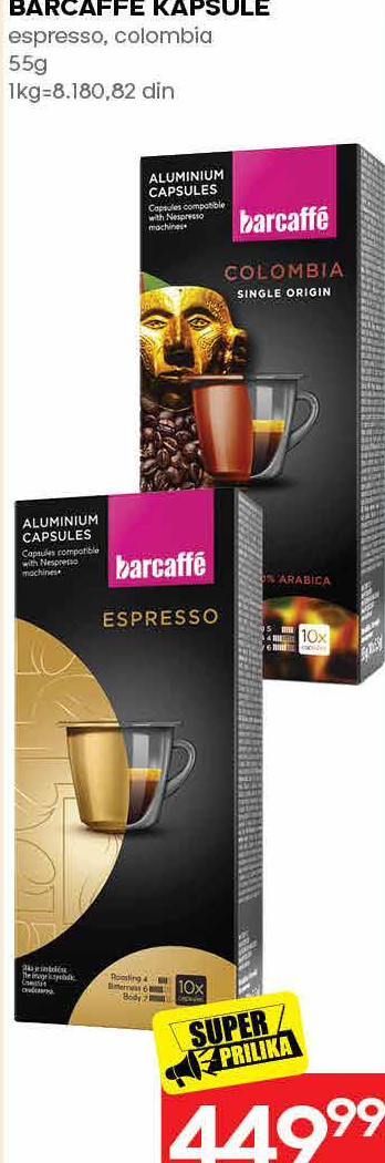 BARCAFFE KAPSULE espresso, colombia