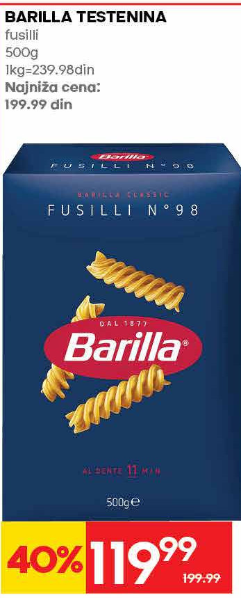 BARILLA TESTENINA fusilli 500g