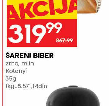 ŠARENI BIBER Zrno, mlin