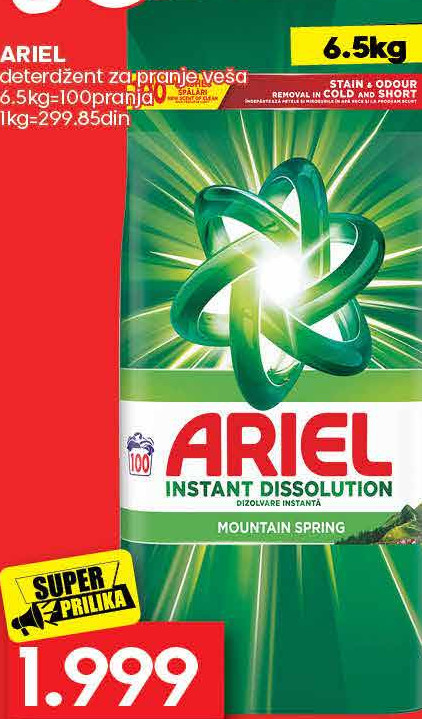 ARIEL deterdžent za pranje veša 6.5kg