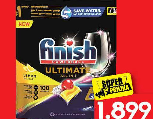 Finish Powerball Ultra All in 1 tablete za mašinsko pranje posuđa