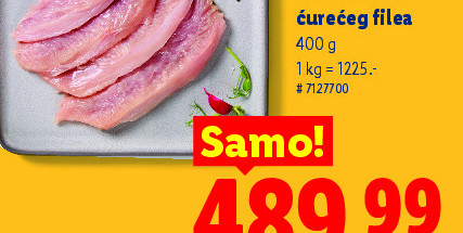 Sveži odresci ćurećeg filea