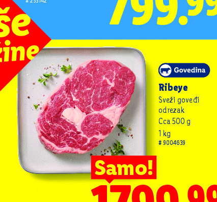 Ribeye sveži goveđi odrezak