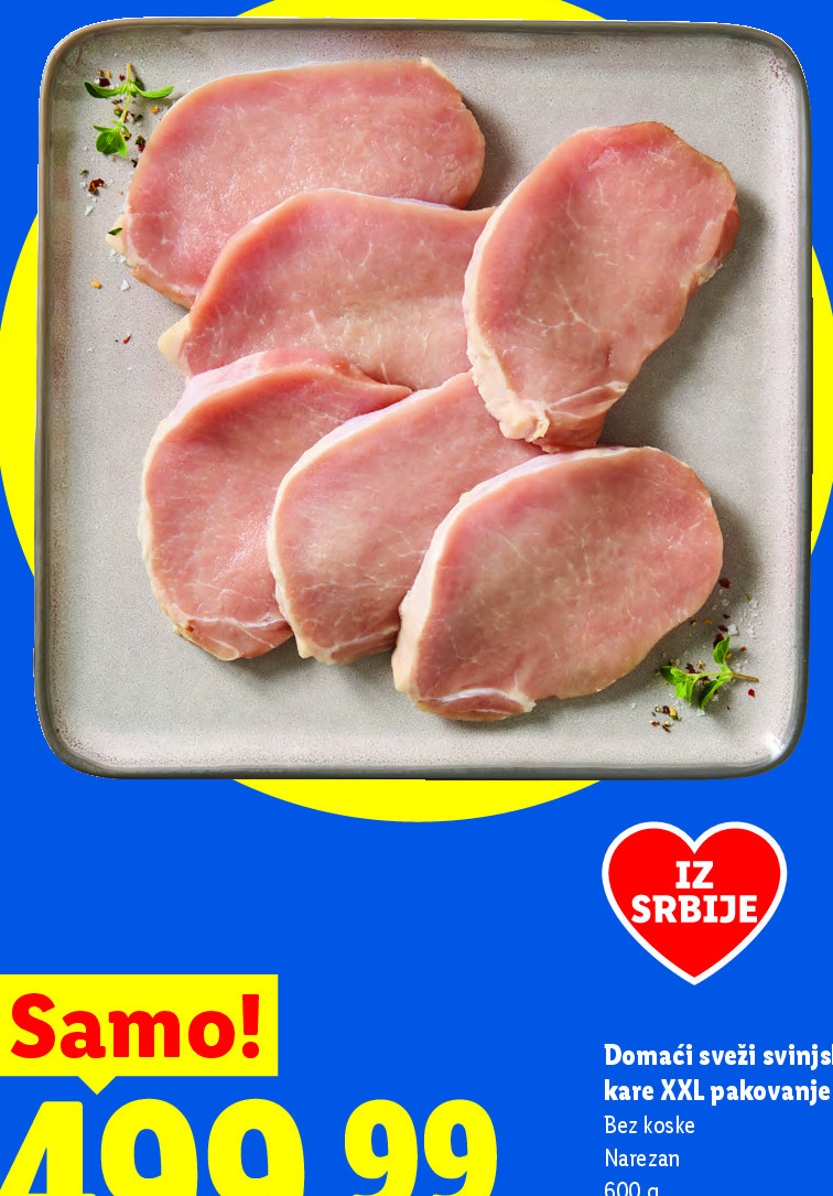Domaći sveži svinjski kare XXL pakovanje
