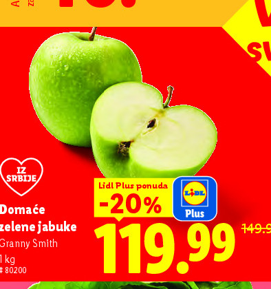 Domaće zelene jabuke Granny Smith