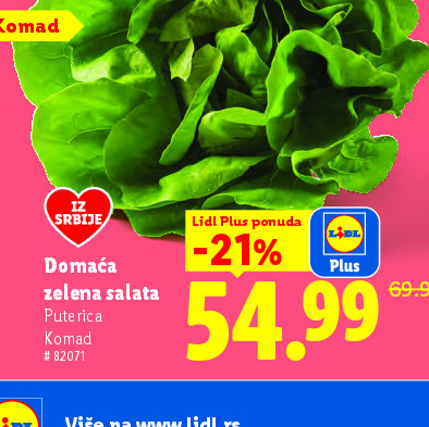 Domaća zelena salata Puterica