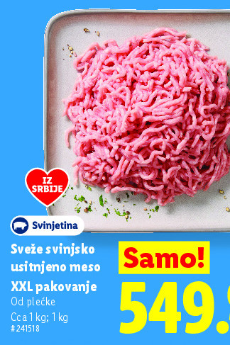 Sveže svinjsko ustrojno meso XXL pakovanje