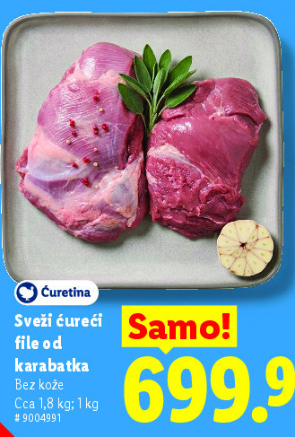 Sveži ćureći file od karabatka
