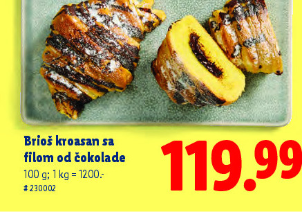 Briosh kroasan sa filom od čokolade