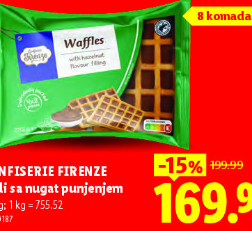 CONFISERIE FIRENZE Vafli sa nugat punjenjem